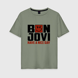 Женская футболка оверсайз Bon Jovi: Nice day