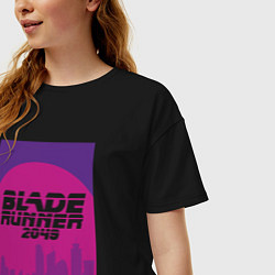 Футболка оверсайз женская Blade Runner 2049: Purple, цвет: черный — фото 2