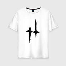 Женская футболка оверсайз Hunt: Showdown Black Logo