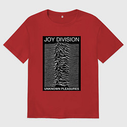 Футболка оверсайз женская Joy Division: Unknown Pleasures, цвет: красный
