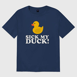 Футболка оверсайз женская Sick my duck!, цвет: тёмно-синий