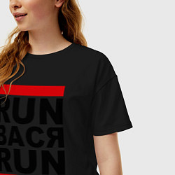 Футболка оверсайз женская Run Вася Run, цвет: черный — фото 2
