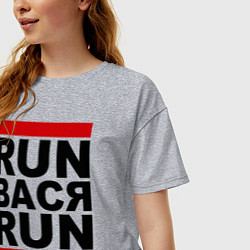 Футболка оверсайз женская Run Вася Run, цвет: меланж — фото 2