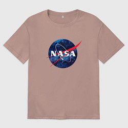 Футболка оверсайз женская NASA: Cosmic Logo, цвет: пыльно-розовый
