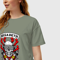 Футболка оверсайз женская Megadeth Rocker, цвет: авокадо — фото 2