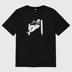 Футболка оверсайз женская Street Workout - выход силой белый, цвет: черный