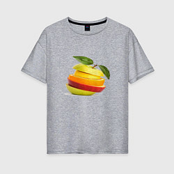 Женская футболка оверсайз Мега яблоко