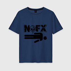 Футболка оверсайз женская NOFX crushman, цвет: тёмно-синий
