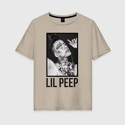 Женская футболка оверсайз Lil Peep: Black Style