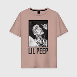 Футболка оверсайз женская Lil Peep: Black Style, цвет: пыльно-розовый