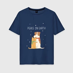 Женская футболка оверсайз Peace on earth