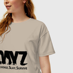 Футболка оверсайз женская DayZ: Slay Survive, цвет: миндальный — фото 2