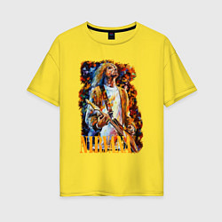 Футболка оверсайз женская Cobain Art, цвет: желтый
