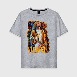 Женская футболка оверсайз Cobain Art