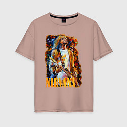 Женская футболка оверсайз Cobain Art