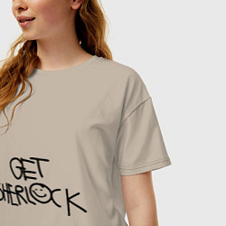 Футболка оверсайз женская Get sherlock, цвет: миндальный — фото 2