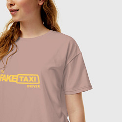 Футболка оверсайз женская FakeTaxi, цвет: пыльно-розовый — фото 2