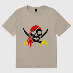 Футболка оверсайз женская Пиратская футболка, цвет: миндальный