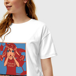 Футболка оверсайз женская Пошли играть в футбол, цвет: белый — фото 2