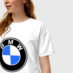 Футболка оверсайз женская Logo BMW, цвет: белый — фото 2