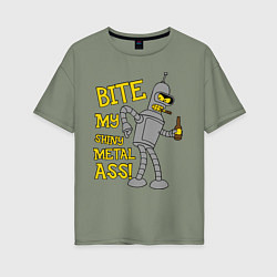 Женская футболка оверсайз Bite my shunny metal ass