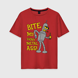 Женская футболка оверсайз Bite my shunny metal ass