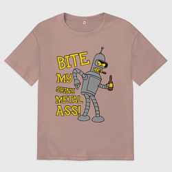 Женская футболка оверсайз Bite my shunny metal ass