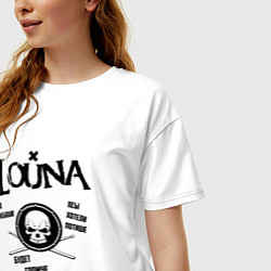 Футболка оверсайз женская Louna: Громче и злей, цвет: белый — фото 2