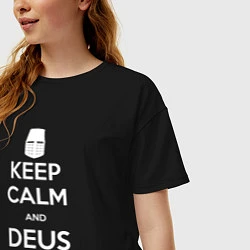 Футболка оверсайз женская Keep Calm & Deus Vult, цвет: черный — фото 2