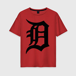 Футболка оверсайз женская Detroit Tigers, цвет: красный