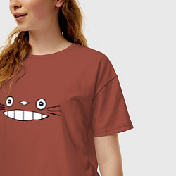 Футболка оверсайз женская Totoro face, цвет: кирпичный — фото 2