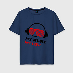 Женская футболка оверсайз My music my life