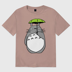 Женская футболка оверсайз Totoro с зонтом