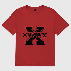 Футболка оверсайз женская SXe: Streght edge, цвет: красный