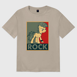 Футболка оверсайз женская Rock Pony, цвет: миндальный