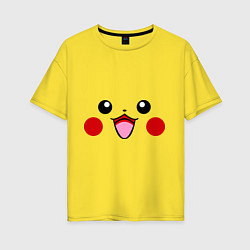 Женская футболка оверсайз Happy Pikachu