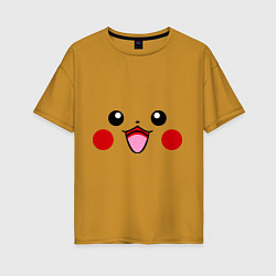 Футболка оверсайз женская Happy Pikachu, цвет: горчичный