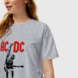 Футболка оверсайз женская AC/DC: Stiff Upper Lip, цвет: меланж — фото 2