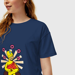 Футболка оверсайз женская Homer Relax, цвет: тёмно-синий — фото 2