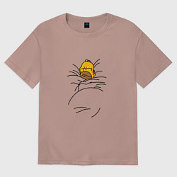 Женская футболка оверсайз Спящий Гомер