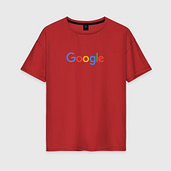 Футболка оверсайз женская Google, цвет: красный