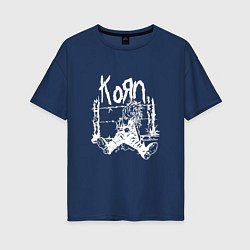 Футболка оверсайз женская Korn, цвет: тёмно-синий
