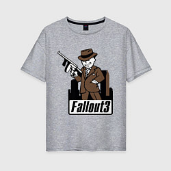Женская футболка оверсайз Fallout Man with gun