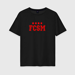Футболка оверсайз женская FCSM Club, цвет: черный