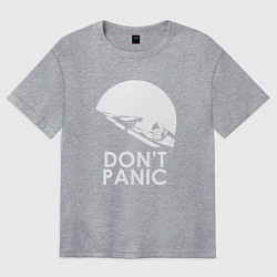 Футболка оверсайз женская Elon: Don't Panic, цвет: меланж