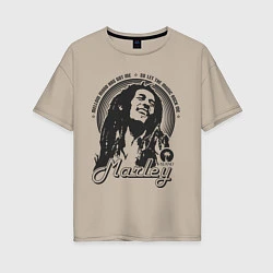 Футболка оверсайз женская Bob Marley: Island, цвет: миндальный
