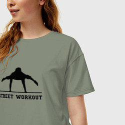Футболка оверсайз женская Street workout v, цвет: авокадо — фото 2