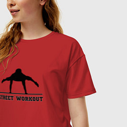 Футболка оверсайз женская Street workout v, цвет: красный — фото 2