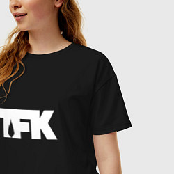 Футболка оверсайз женская TFK: White Logo, цвет: черный — фото 2