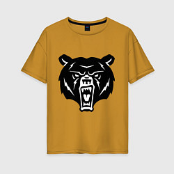 Женская футболка оверсайз Ярость медведя